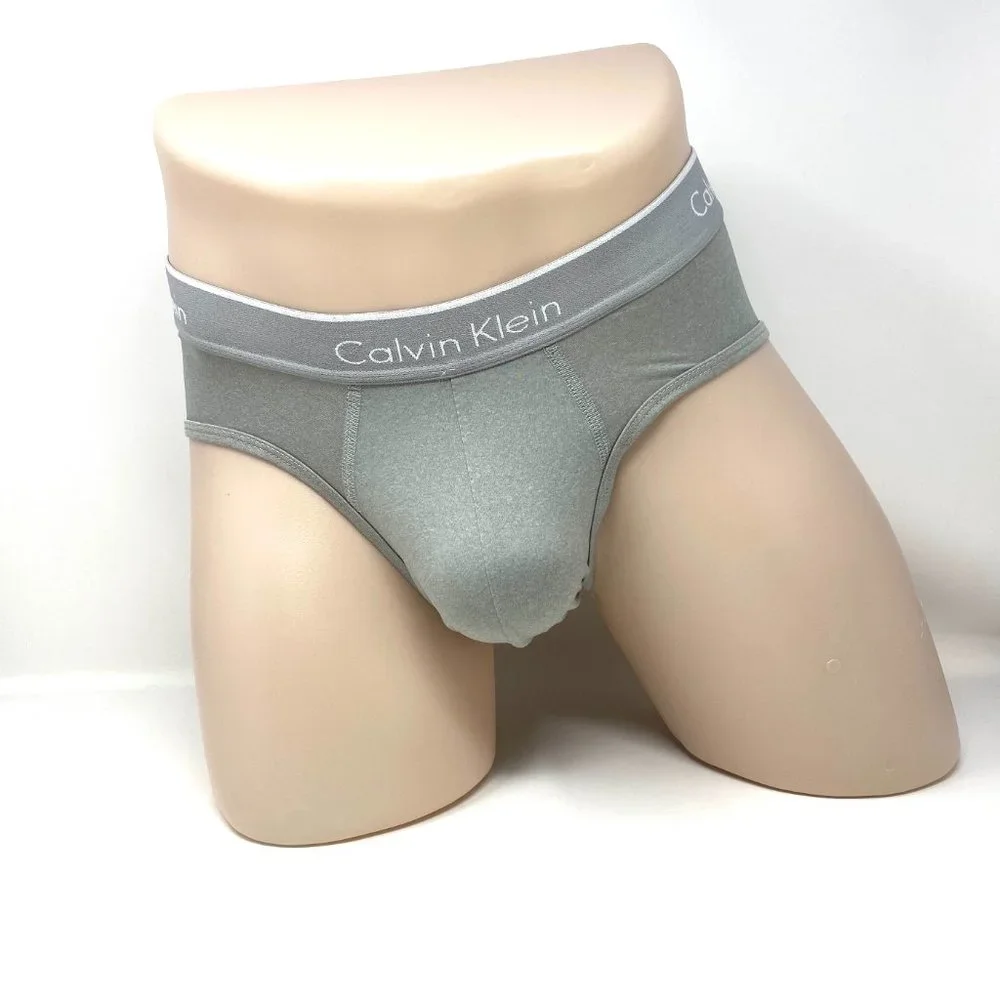 Calvin Klein 4 Pack Mans Underwear Microfiber Red Blue Gray Hip Brief NP23460907 - Picture 3 of 9